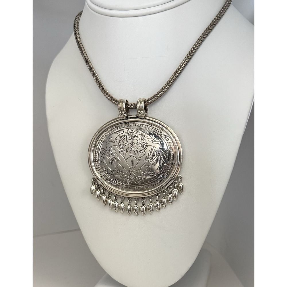 Vintage Doug Paulus DP 925 Sterling Silver Elephant Fringe Pendant